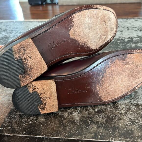 Cole Haan Burgundy Leather Tassel Loafers Size 11.5 - Picture 6 of 8